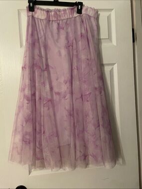 Cato Lavender Floral Circle Skirt